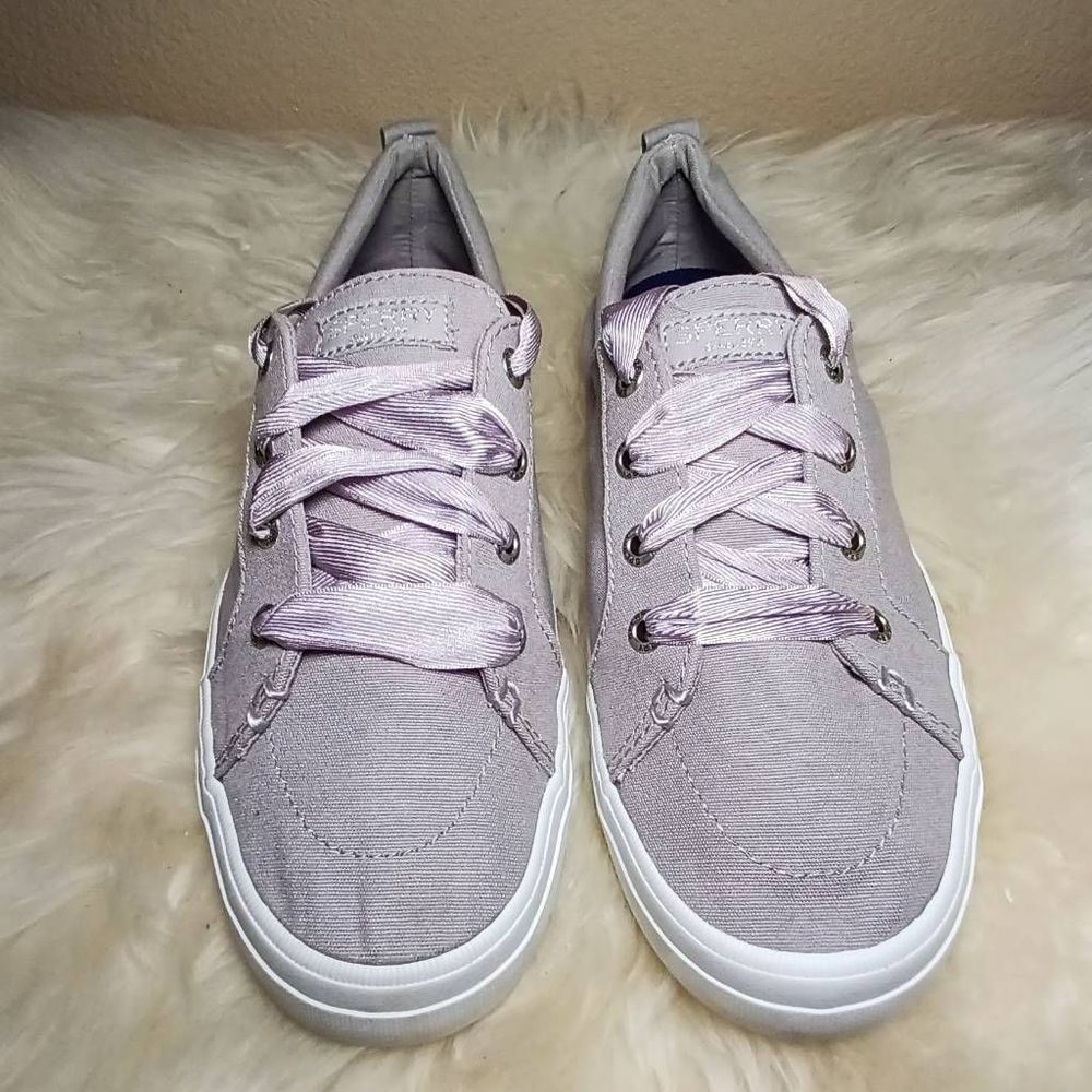 Sperry Crest Vibe Satin Lace sneakers on lavender - Picture 9 of 9